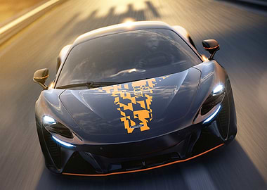 McLaren 720S with Orange Pixel Decal