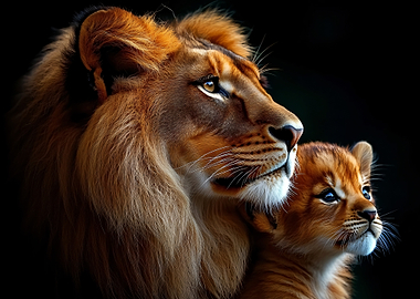 Lion and Cub Portrait