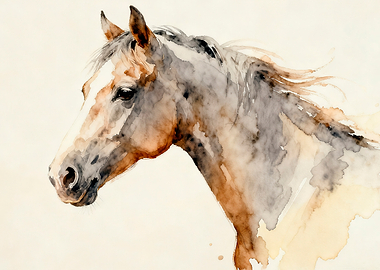 Watercolor Horse Portrait