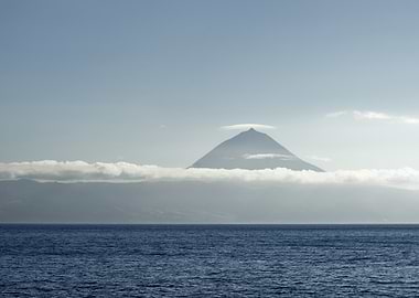 Azores Volcano Pico with Lenticular Cloud