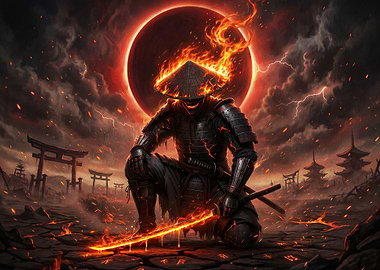 Fiery Samurai Warrior