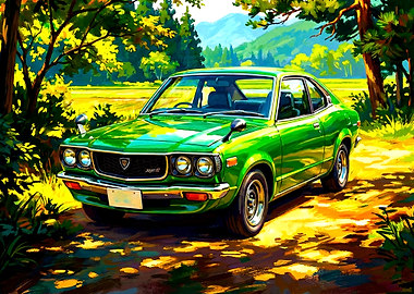 Retro 1971 Mazda RX3 Savanna JDM Legend Countryside Sunshine
