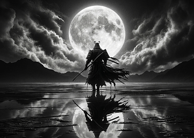 Samurai Under the Full Moon