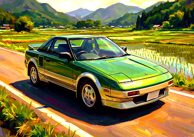 Toyota MR2 AW11 1984 in Japanese Countryside
