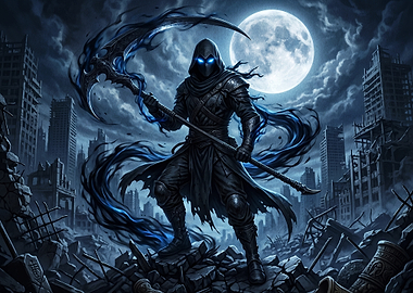 Grim Reaper in Ruined City