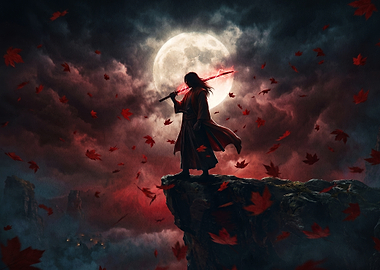 Samurai Warrior with Glowing Sword
