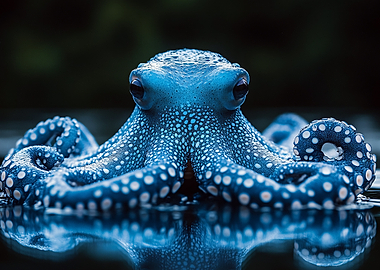 Blue Octopus in Water