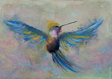 Vibrant Hummingbird in Flight
