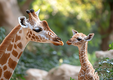 Mother and Baby Giraffe