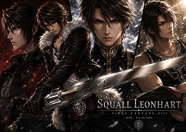 Squall Leonhart with poster