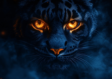 Fiery Eyed Black Panther