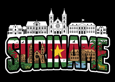 Suriname Flag Text Art
