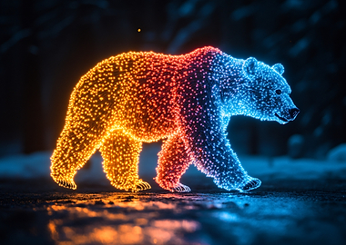 Glowing Bear Sculpture