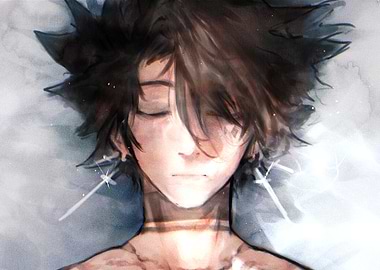 Anime character with closed eyes