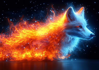 Fiery Fox in Cosmic Space