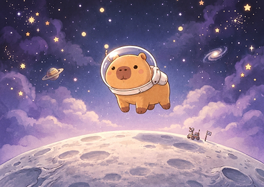 Capybara Astronaut in Space