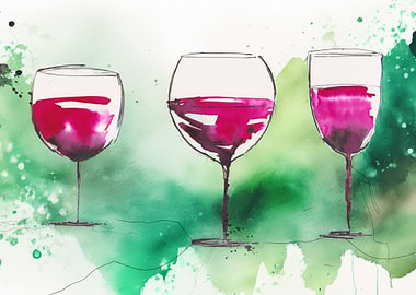Three glasses of red wine