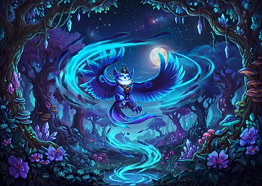 Magical Owl in Enchanted Forest