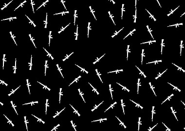 White Rifles on Black Background