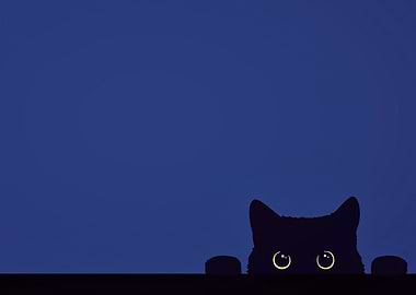 Black Cat Peeking Out