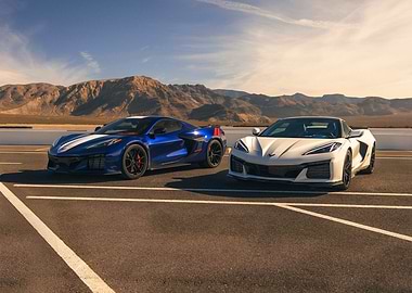 Two Corvettes on a Racetrack