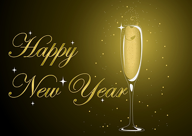 Happy New Year Champagne Toast