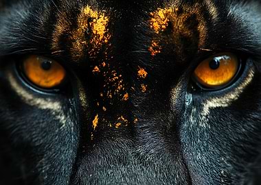 Close-up of a Black Panther's Eyes