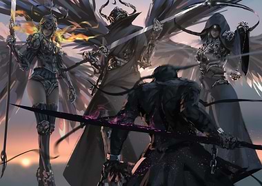Four Dark Fantasy Warriors