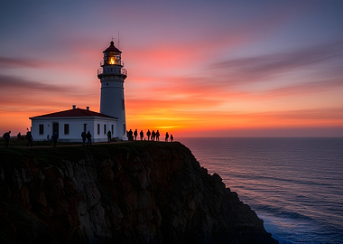 Lighthouse at Sunset