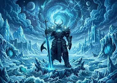 Ice Knight with Glowing Sword