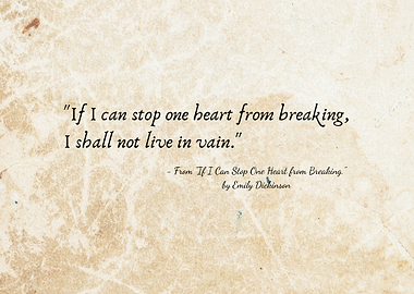 Emily Dickinson Quote on Vintage Background
