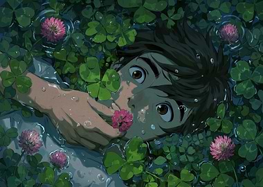 Boy in Clover Field