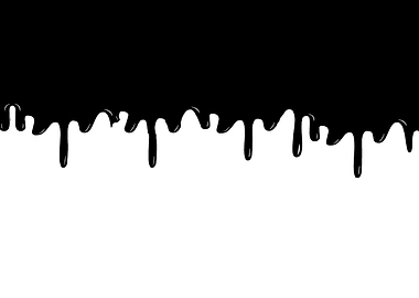 Black ink dripping on white background