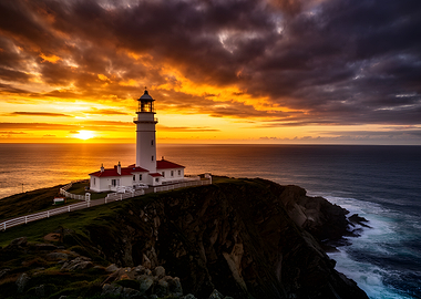 Lighthouse at Sunset