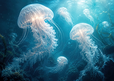 Jellyfish in the Deep Blue Sea
