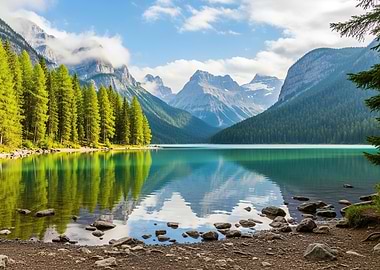 Serene Mountain Lake Reflection