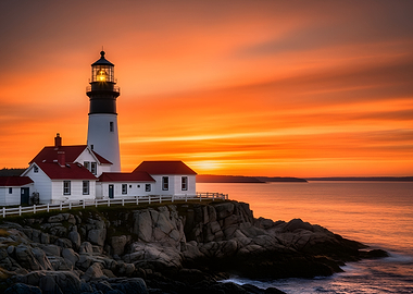 Lighthouse at Sunset