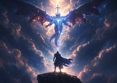 Epic Dragon Battle in the Cosmos