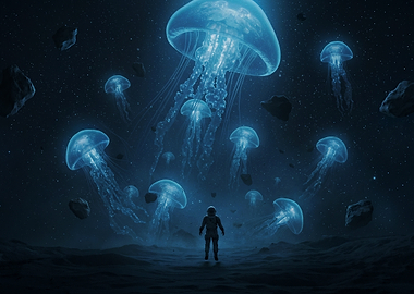Astronaut encounters space jellyfish
