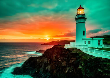 Lighthouse at Sunset