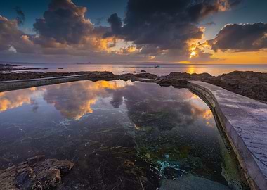 Sunrise at Mousehole Rock Pool