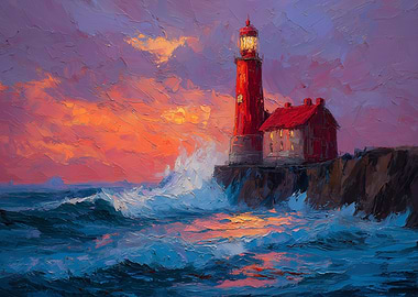 Lighthouse at Sunset
