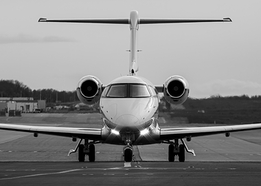 Pilatus PC 24 Frontal View B&W