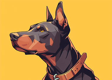Doberman Dog Portrait