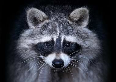 Close-up of a Raccoon's Face