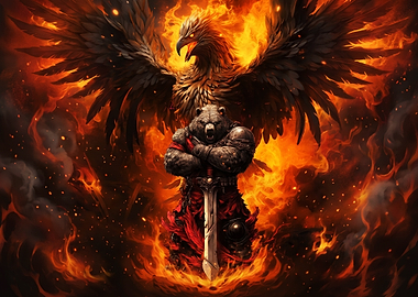Bear Warrior with Phoenix