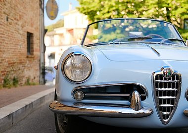 Light Blue Vintage Convertible Car