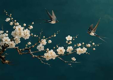 Swallows and Cherry Blossoms
