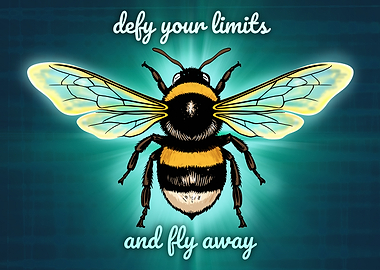 Bumblebee with inspirational text