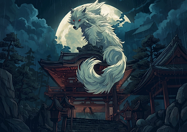 Mythical White Wolf Spirit